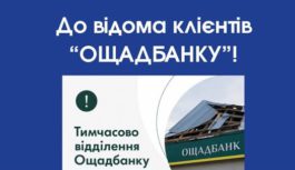 Тимчасове припинення роботи відділення Ощадбанку